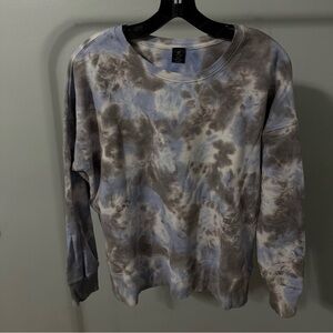 Tie-Dye Crewneck Sweatshirt - Gray & Blue, size small